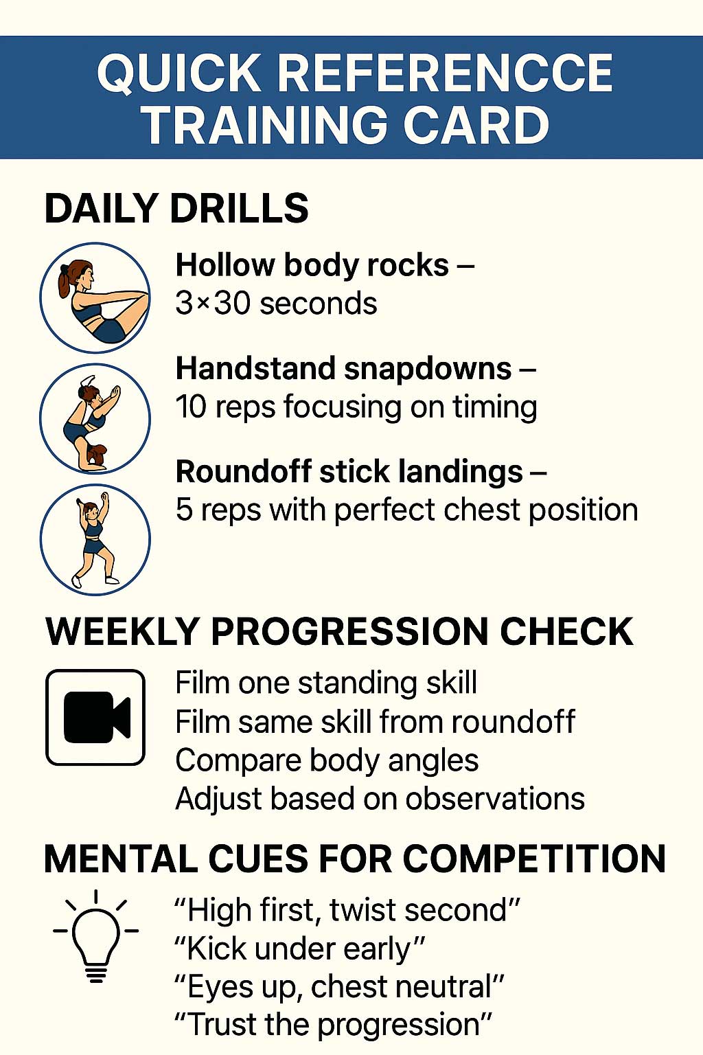 Quick Reference Training Card for Coaches Step 7